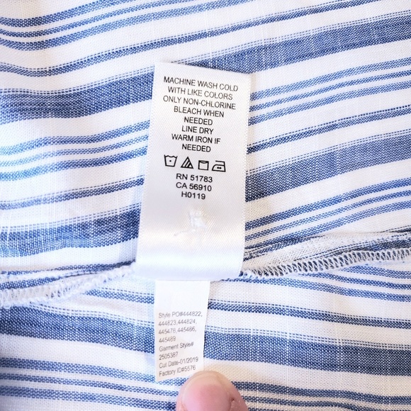 Maurices > Button-down V-neck Striped Top - Picture 8 of 8